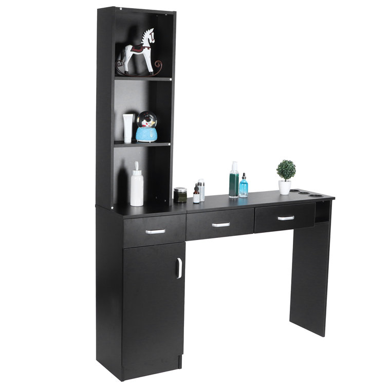 Ymiko Salon Dressing Table Station With 3 Drawers & Shelves Wayfair.ca
